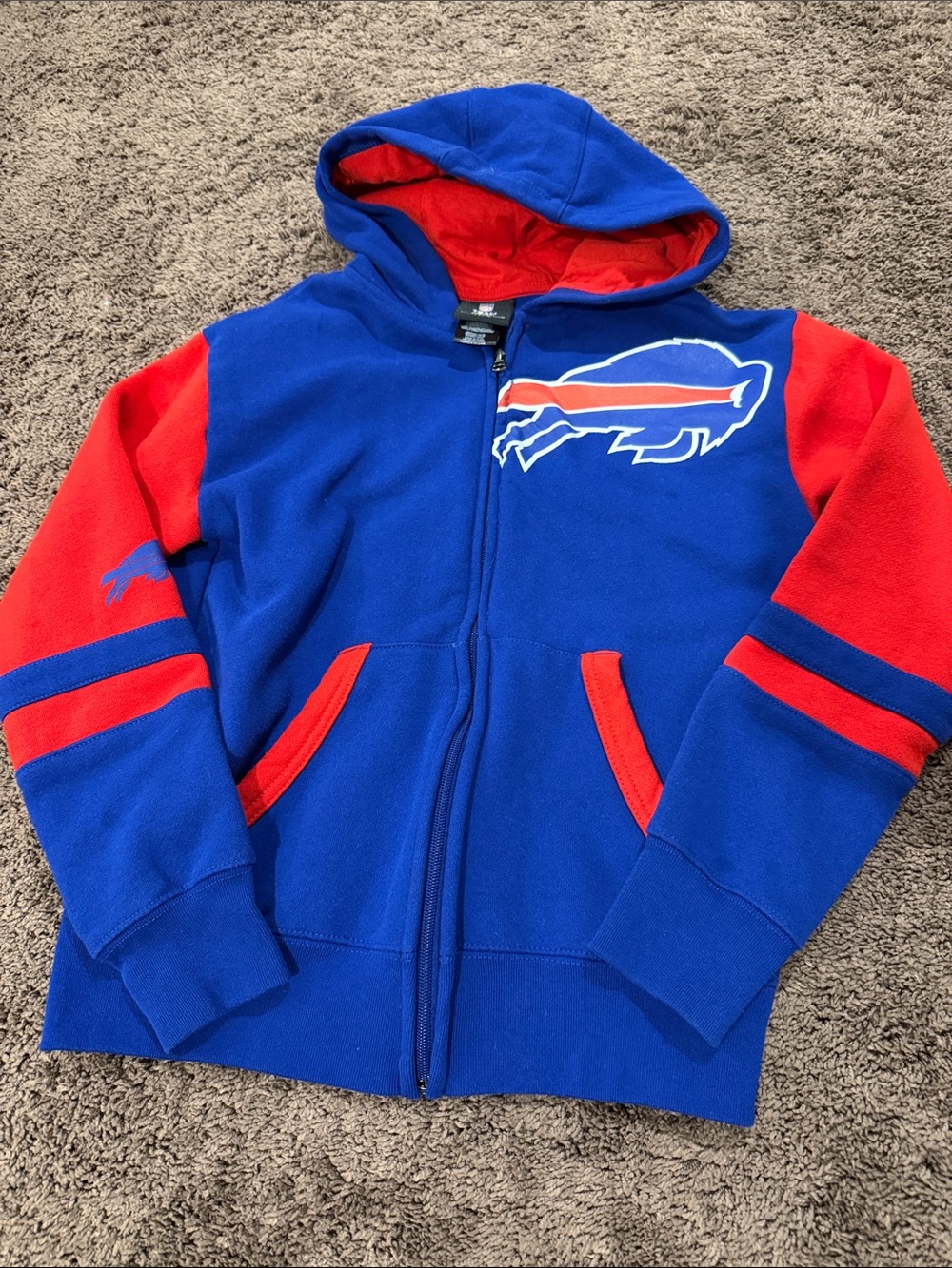 Buffalo Bills Kids Royal Blue & Red Buffalo Logo Hooded Zip Sweatshirt